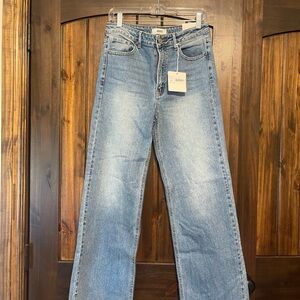 Just Black Light Wash High-Rise Wide Leg Jeans
